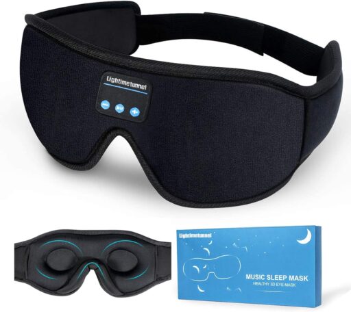 LIGHTIMETUNNEL 3D Eye Mask with Stereo Speaker - Adjustable Ultra Thin Stereo Speakers