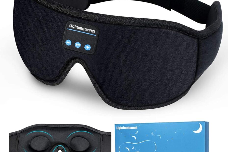 LIGHTIMETUNNEL 3D Eye Mask with Stereo Speaker - Adjustable Ultra Thin Stereo Speakers