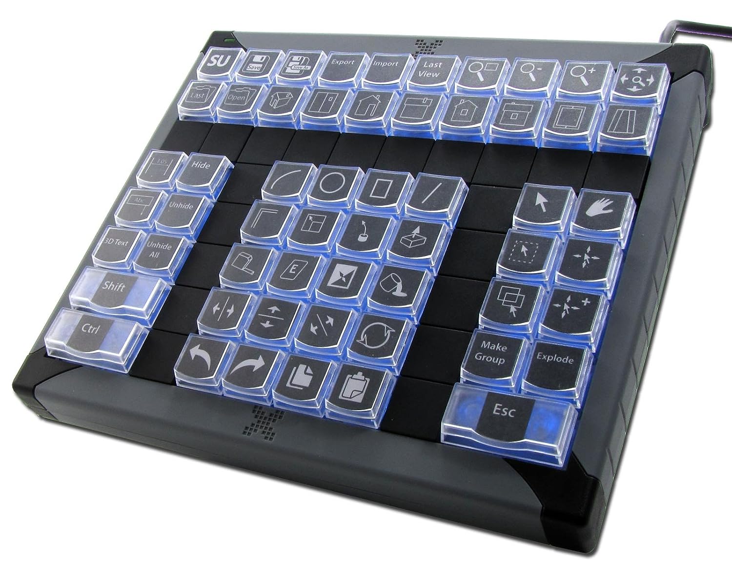 XKEYS 60 Keys Programmable Keyboards - Individual Addressable Backlighting Under Each Key
