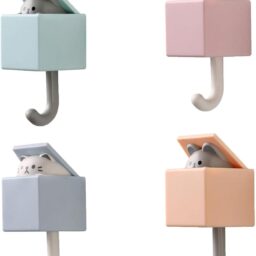 RELABTABY Cat Hook for Wall Hanging - Kitty Holder with Automatic Open and Close