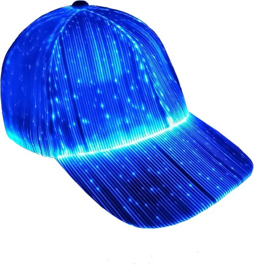 RUCONLA Fiber Optic Cap - 7 Colors - 5 Flashing Modes - Luminous Glowing