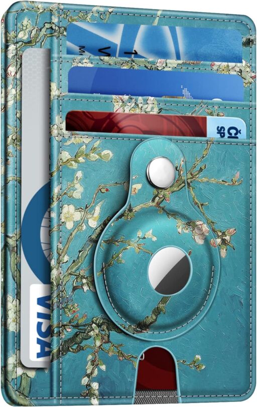 SITHON Spring Fashionable Smart Wallet - 7 Cards Slot With ID Windows - Floral Faux Leather
