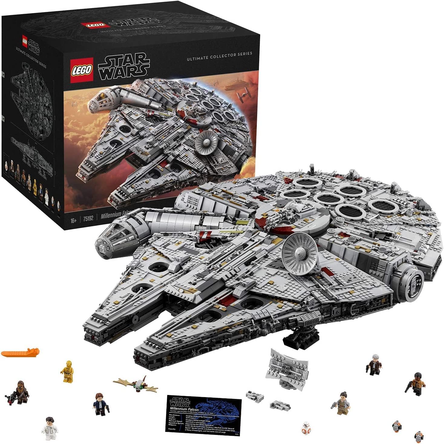 Star Wars Millennium Falcon LEGO - Highly Detailed 7,541 Pieces - Featuring Classic Figures and Han Solo's Iconic Ship