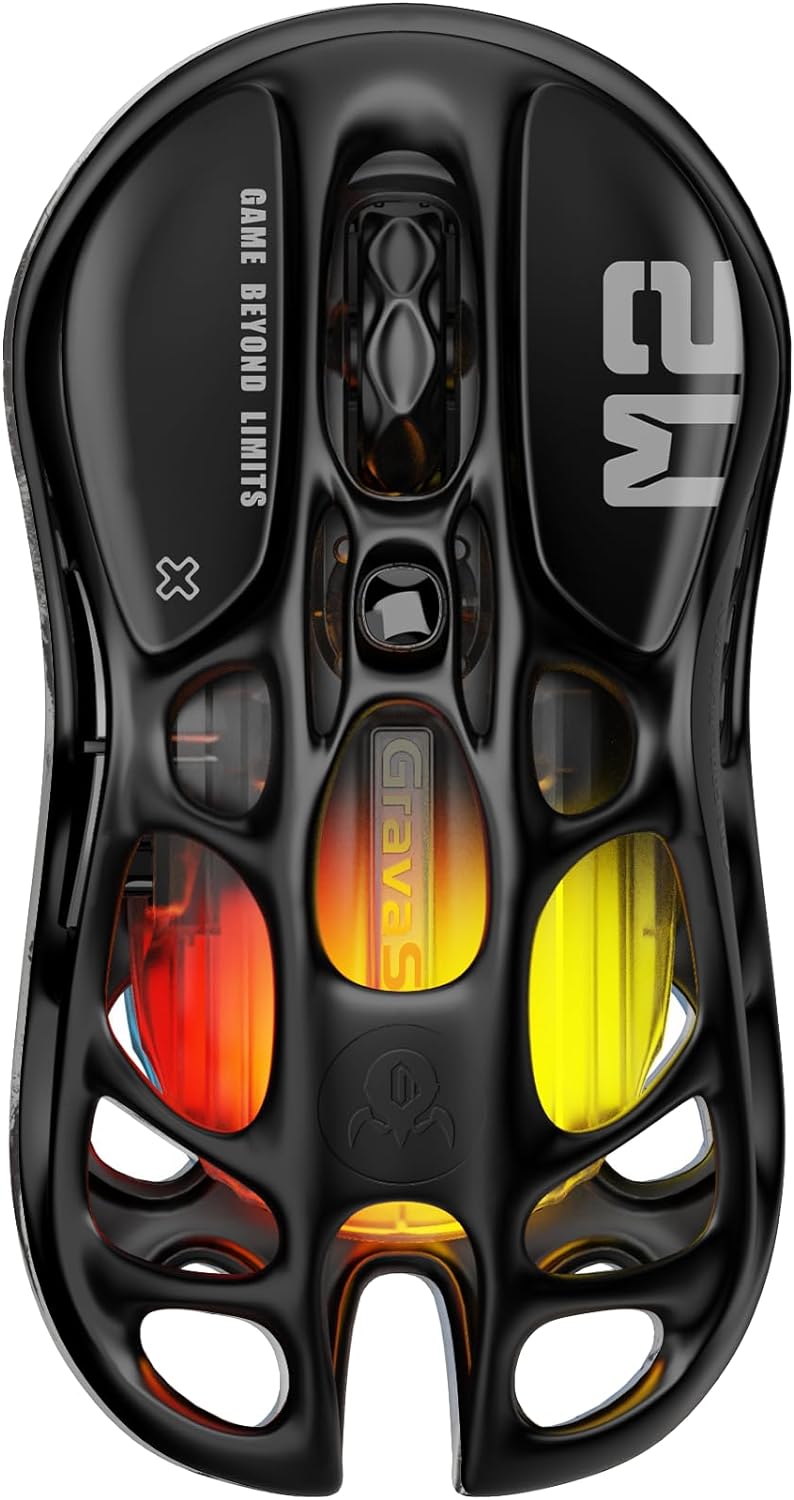 Cool Skeleton Gaming Mouse - G GravaStar Mercury Gaming Mouse - Lightweight - 5 Programmable Buttons - 5 Dynamic Lightsync RGB - Cool Gadget