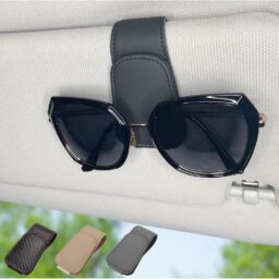 CHOSMOYI Magnetic Leather Sunglass Holder - Luxurious Auto Interior Accessories