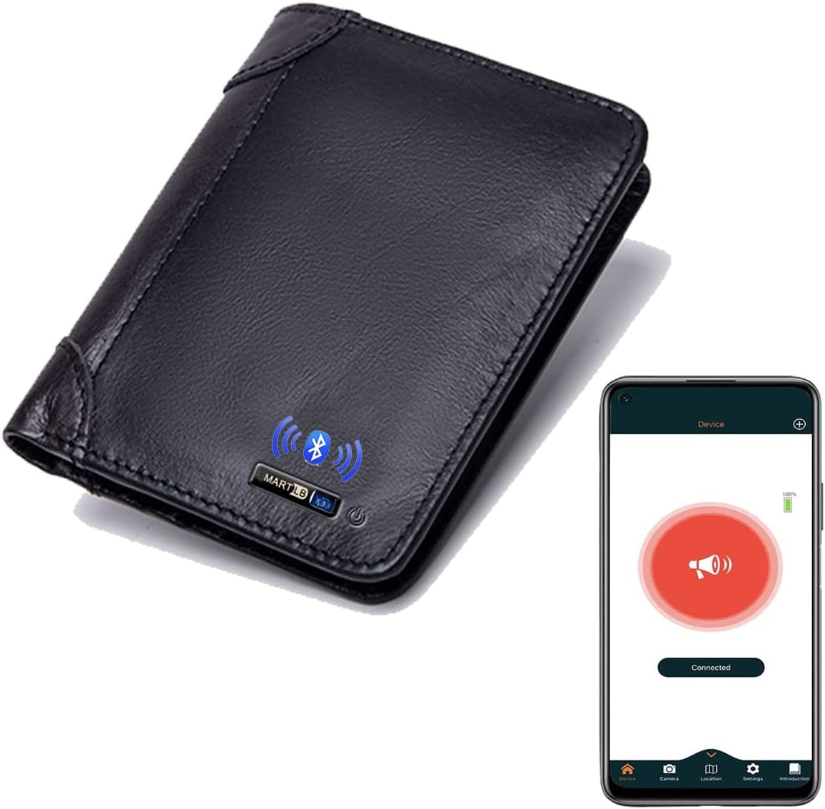 Smart Wallet With Alarm, Bluetooth, Position Recorder - Luxurious Leather