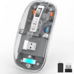 UIOSMUPH Transparent Mouse - Silent Professional Mouse - Compatible With All Computers Windows, Macbook, Chromebook, iPad