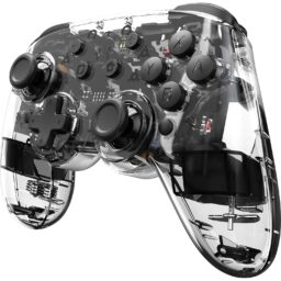 TJPD Turbo Transparent Gaming Controller - Adjustable Vibration - 6-Axis Gyro - Colorful LED Light Design