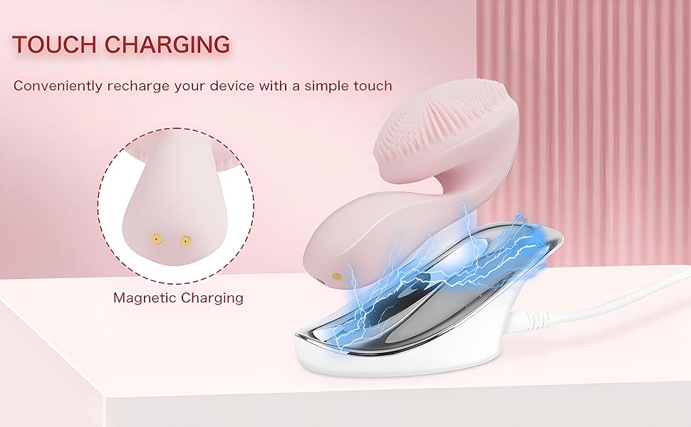 Waterproof Automatic Face Brush - With Wireless Charger - Suitable for Deep Cleansing, Gentle Exfoliation, Electric Facial Scrubber