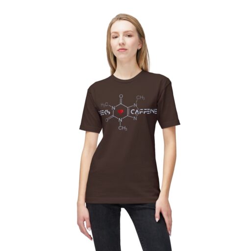Geeks Love Caffeine Midweight T-Shirt - Best Gift for Programmers, Gamers, Chemists, Physicists, Engineers - Geeks Empire