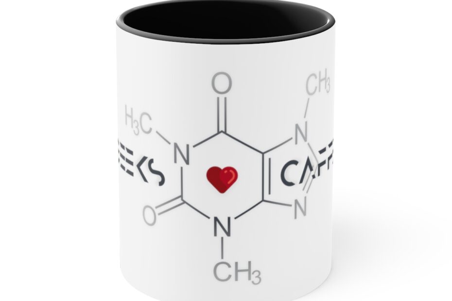 BLACK Geeks Love Caffeine Mug – Best Gift for Programmers, Gamers, Chemists, Physicists, Engineers – Geeks Empire