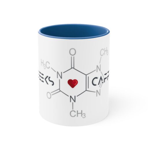 BLUE Geeks Love Caffeine Mug – Best Gift for Programmers, Gamers, Chemists, Physicists, Engineers – Geeks Empire