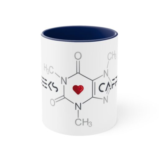 BLUE Geeks Love Caffeine Mug – Best Gift for Programmers, Gamers, Chemists, Physicists, Engineers – Geeks Empire