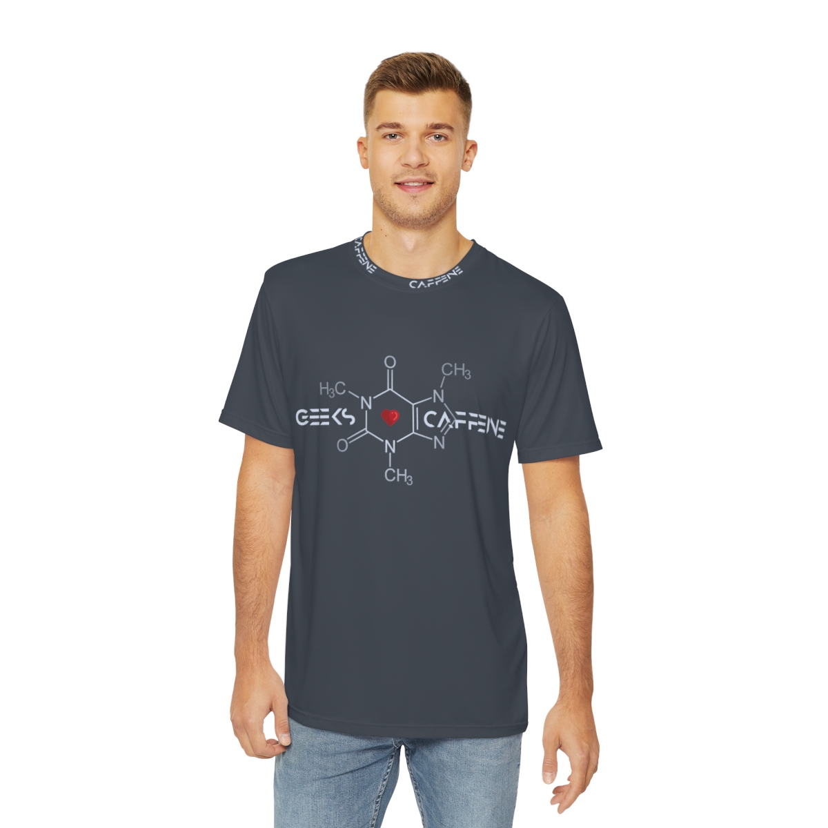 Geeks Love Caffeine T-Shirt - Best Gift for Programmers, Gamers, Chemists, Physicists, Engineers - Geeks Empire
