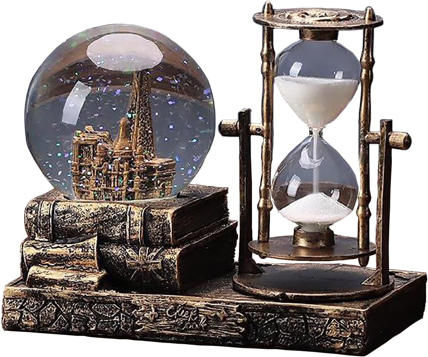 Crystal Snow Globe With Sand Clock - Eiffel Tower - Astronaut - Home Decoration - Desktop Decor Table Centerpieces Ornaments