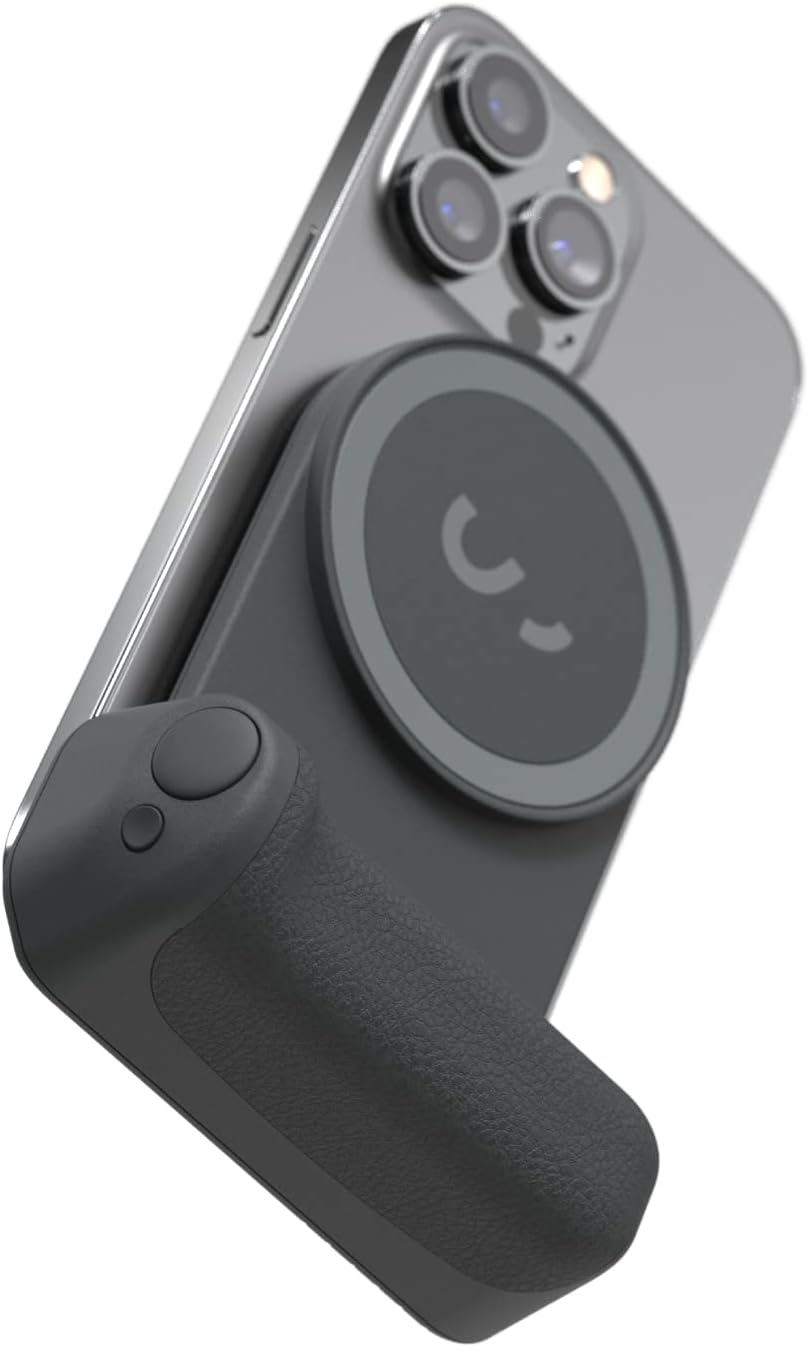 Professional Camera Shutter Button For Smartphone - Built in Powerbank with Qi Wireless Charging - Magnetic Mount Snaps on to Any Phone