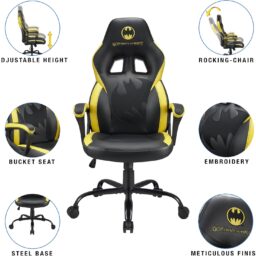SUBSONIC Batman Gaming Chair - Dark Knight Ergonomic Gaming Chair - Arm Rest - Lightweight
