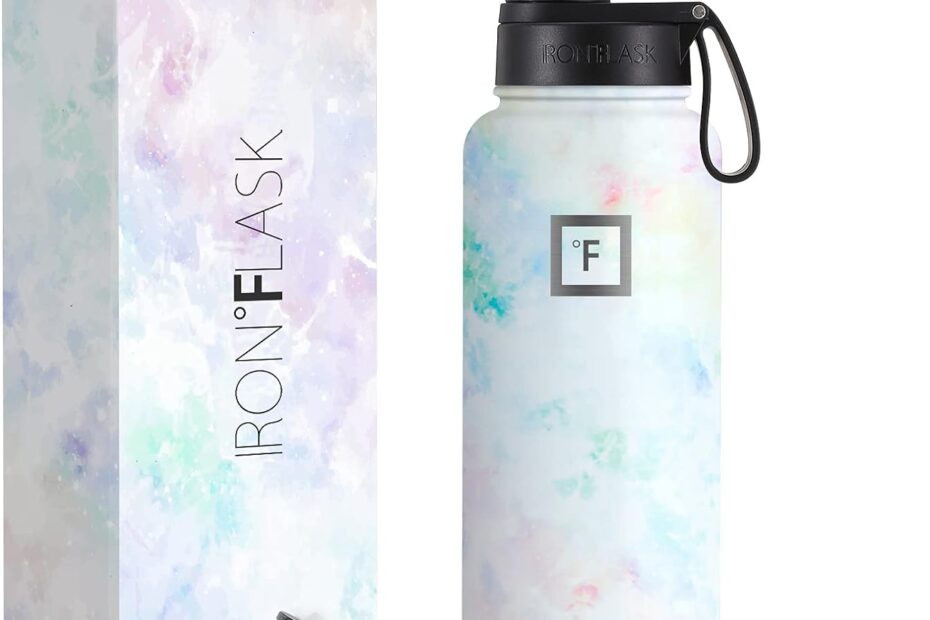 IRON FLASK Insulated Thermos Sports Water Bottle - With 3 Straw Lids - Stainless Steel Gym and Outdoor Bottles - Wide Mouth - Double Walled, Metal Canteen