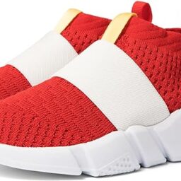 Sonic Shoes - Stretch Knit Red and White - Lightweight - Breathable - Fast Slip-On