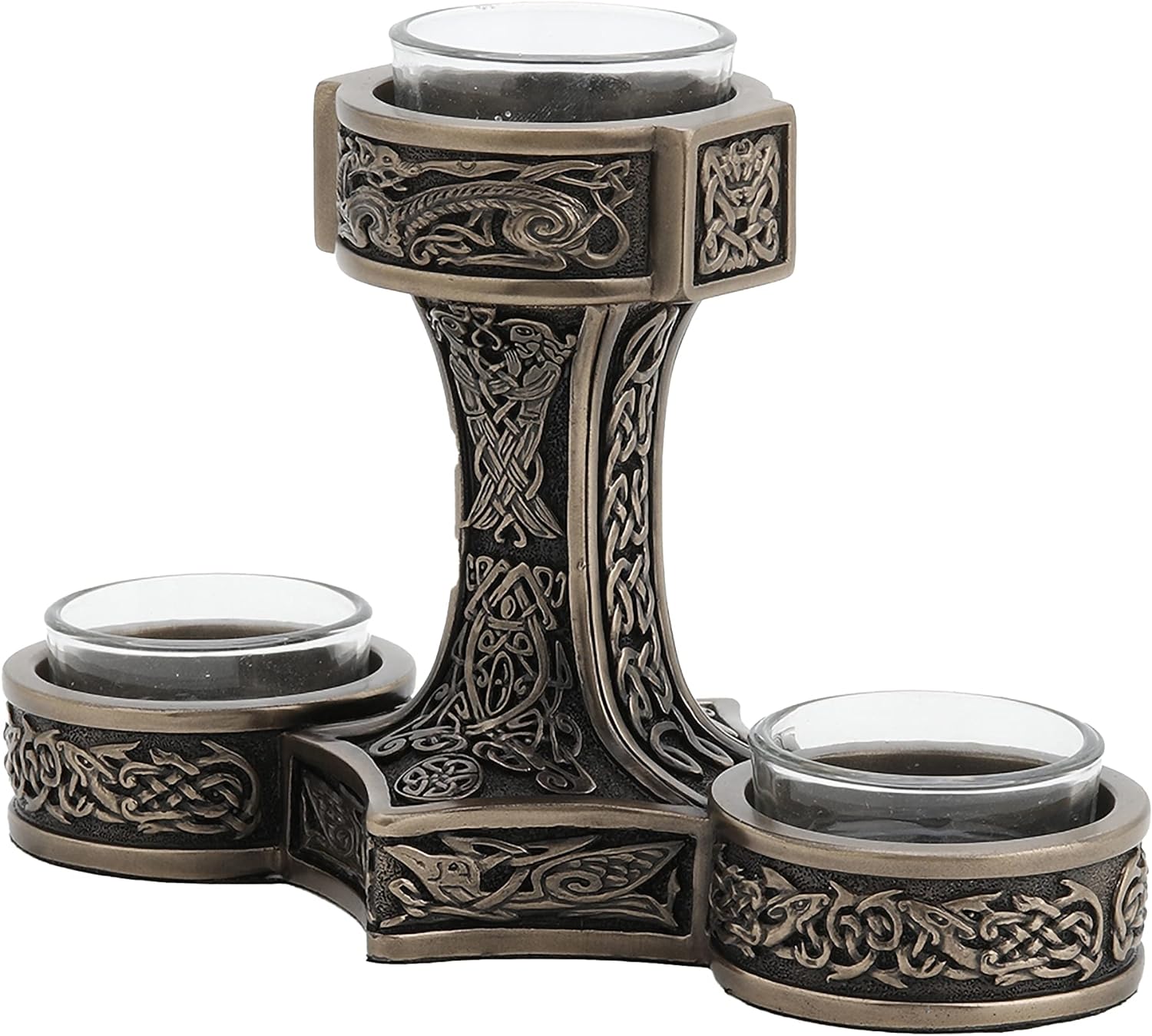VERONESE Mjolnir Hammer Tealight - Mjolnir Candleholder - Thor Hammer Tealight - Viking Nordic Design