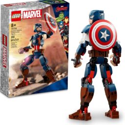 LEGO Captain America - LEGO Buildable Marvel Action Figure - Posable Marvel Collectible with Attachable Shield