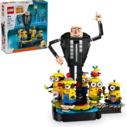 LEGO Minions Lego with Guru Lego Figure - Despicable Me Lego Set - Buildable Minions Figures - Minion Bob, Kevin, Figure