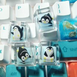 Penguin Keycaps - 4 Penguins Keyboard Keycaps - Tux Keycaps - Linux Keycaps - Custom Keycaps for Gaming Keyboards