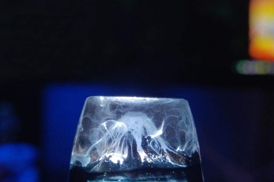 LINWIN Snowy Mountain Keycap - Fog Style Mountain Keycap - Transparent Mechanical Keyboard Keycap