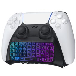 TIMOVO RGB PlayStation 5 Gaming Keypads - Full Keyboard for PlayStation Controller - Wireless Bluetooth Chatpad - Keypads With Speaker and Audio Jack