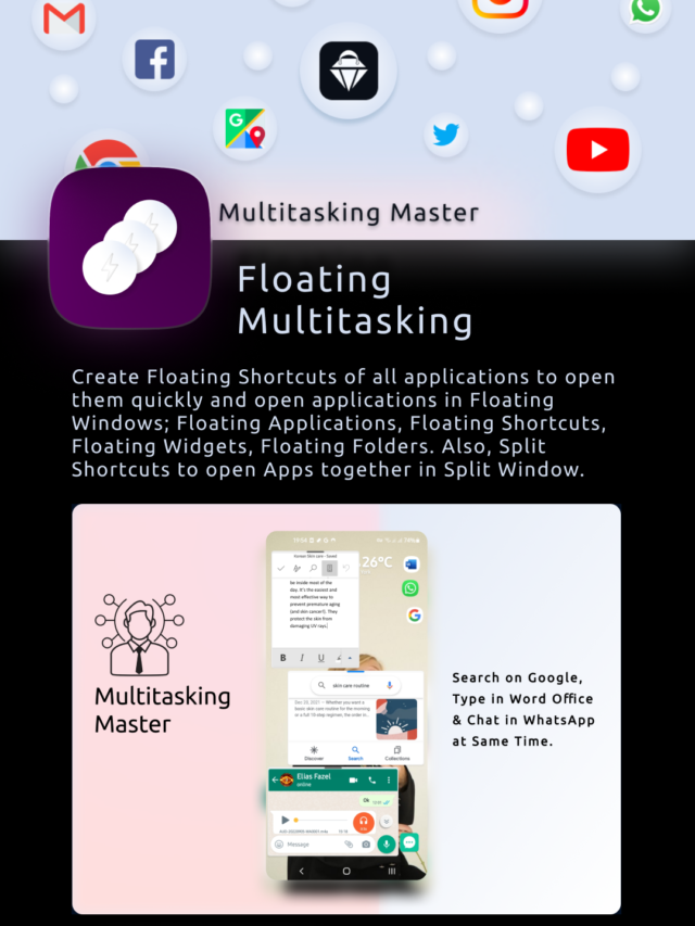 Floating Multitasking – Better Productivity and Multitasking By Floating Apps and Floating Shortcuts – Floating Multitasking ⚡ Open All Apps In Floating Windows From Floating Shortcuts.