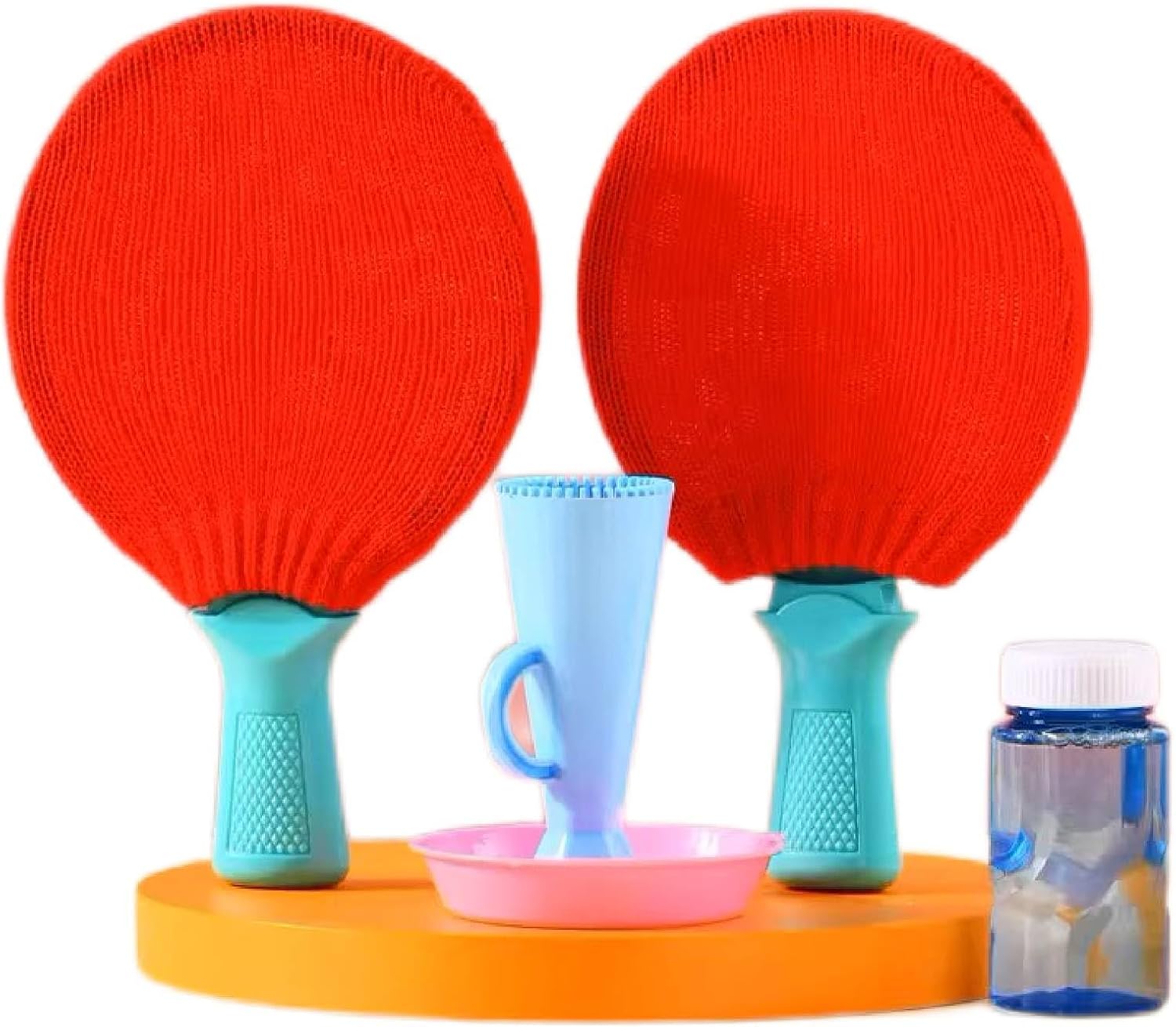 Bubble Ping Pong - Bubble Wand Racket Set - With Bubble Making Machine - Elasticity Blowing Unbreakable Outdoor Bubble