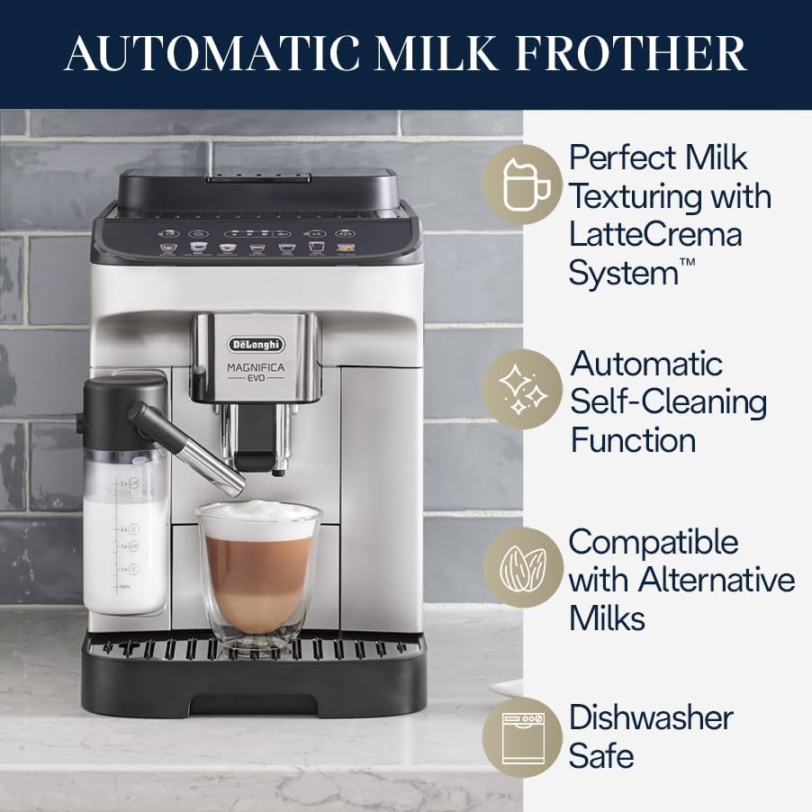 DELONGHI Cappuccino and Iced Coffee Maker – LatteCrema System – Fully Automatic – Colored Touch Display