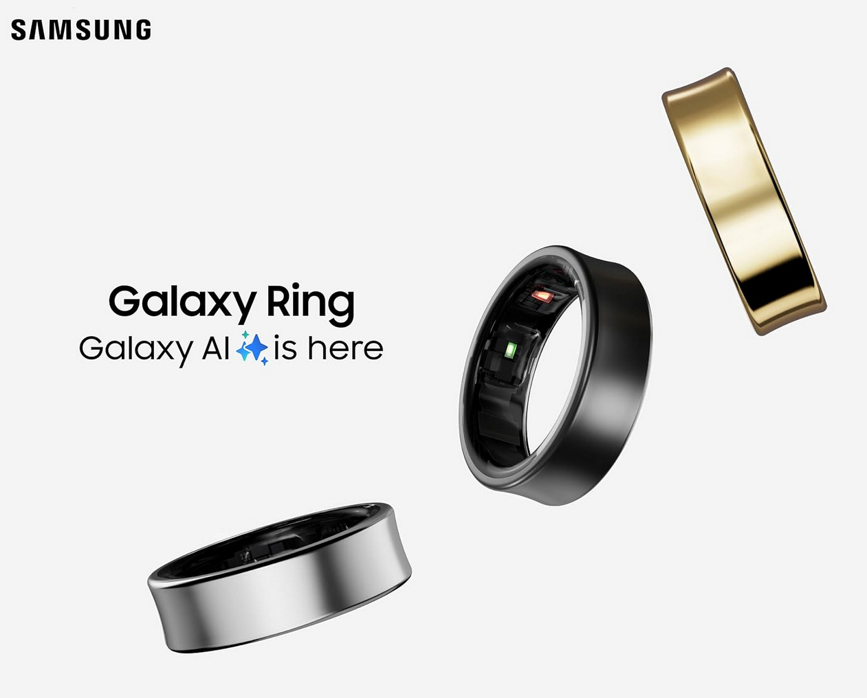 SAMSUNG Galaxy AI Smart Ring for Fitness and Health - Fitness Monitor - Sleep Tracker - Up to 7-Day Battery - Colors