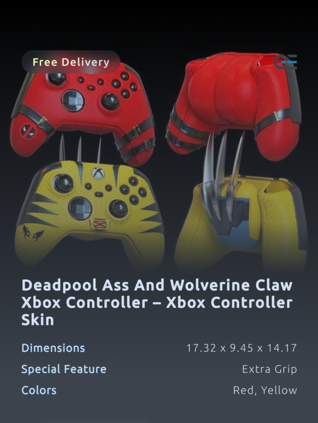 Deadpool Ass and Wolverine Claw Xbox Controller Skin – Xbox Controller Skin with Extra Grip