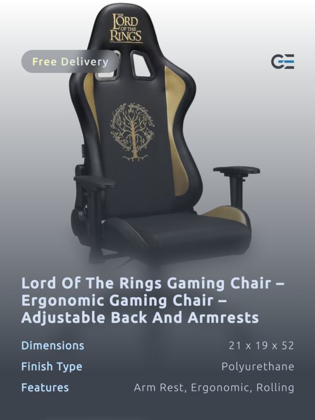 Lord Of The Rings Gaming Chair – Ergonomic Gaming Chair – Adjustable Back and Armrests – High Density Foam – SUBSONIC Gaming Chair