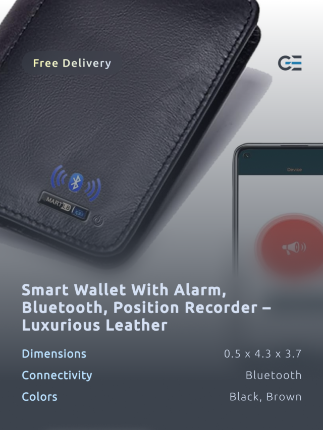 Smart Wallet With Alarm, Bluetooth, Position Recorder – Luxurious Leather – Clever Anti-Lost Wallet with Alarm