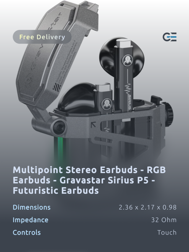 Futuristic Earbuds – Multipoint Stereo Earbuds – RGB Earbuds – Gravastar Sirius P5 – RGB Futuristic Earbuds