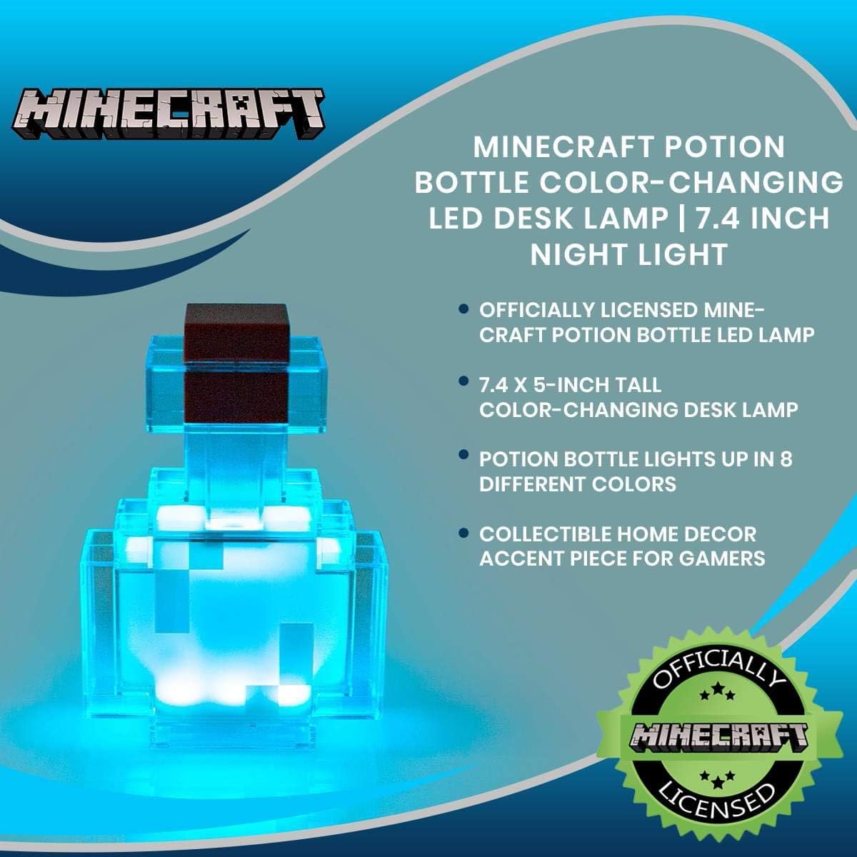 Minecraft Potion Bottle Night Light - LED Desk Lamp - Minecraft Night Light