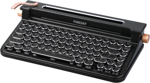 FINEDAY Typewriter Mechanical Keyboard - Wireless Retro Keyboard for Windows, MacBook, Android, iPad