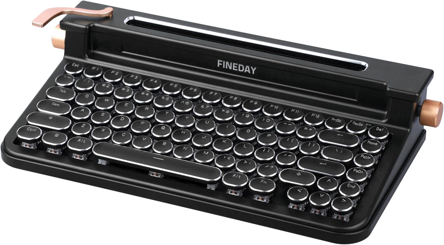 Typewriter Mechanical Keyboard - Wireless Retro Keyboard for Windows, MacBook, Android, iPad