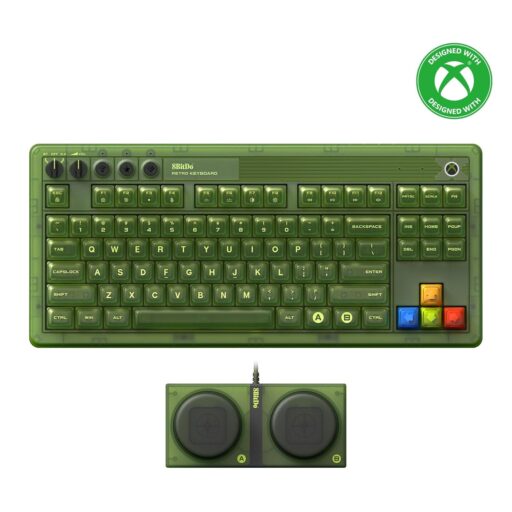 Xbox Edition 8BitDo Keyboard - Retro Mechanical Keyboard with RGB Backlight, Hot Swappable Wireless Gaming Keyboard