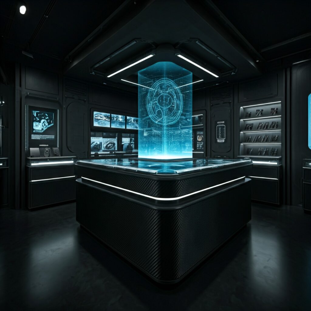 Futuristic Store With Carbon Fiber