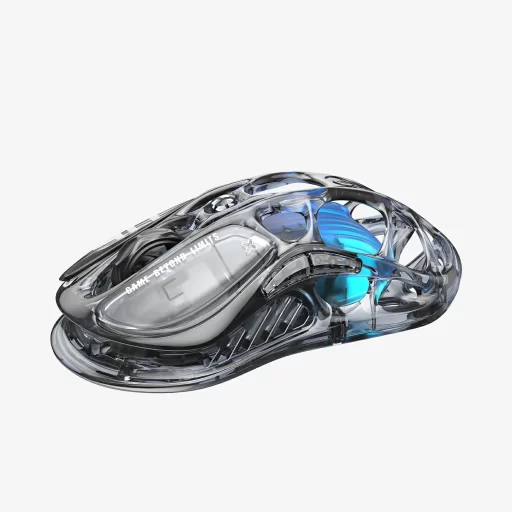 Gravastar Transparent Skeleton Gaming Mouse – G GravaStar Mercury Gaming Mouse – Programmable Buttons – 5 Dynamic Lightsync – Cool Gadget