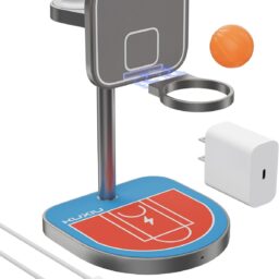 KU XIU Hoop Charging Station for Apple - Magnetic Wireless Charger with Basketball and Hoop for iPhone, Apple Watch, AirPods