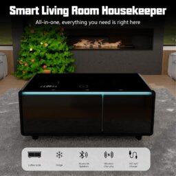 LIVTAB Smart Table with Wireless Charging - Coffee Table With Fridge - Living Room Table With USB Chargers and Speakers