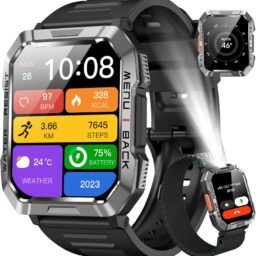 BLACKVIEW Military Smartwatch with Flashlight - 100 Days Battery, Compass, Heart Rate, Sleep Monitor, Fitness Tracker