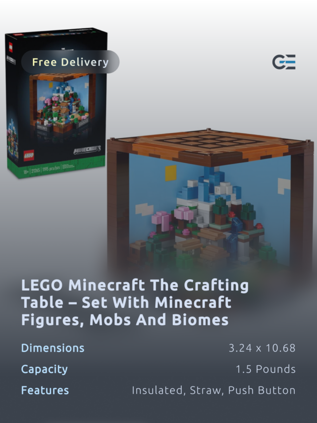 LEGO Minecraft The Crafting Table – Collectible Set with Minecraft Figures, Mobs and Biomes