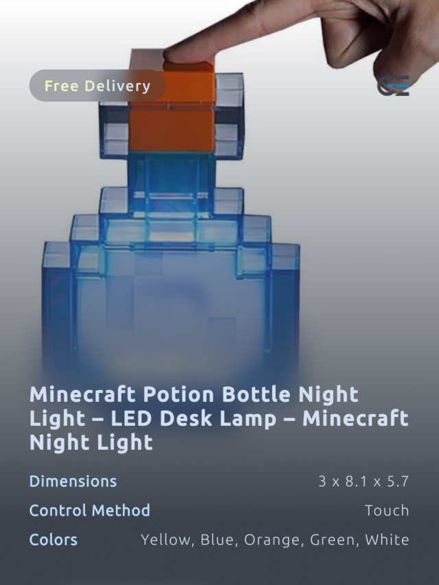 Minecraft Potion Bottle Night Light – 6 Colors LED Desk Lamp – Minecraft Night Light