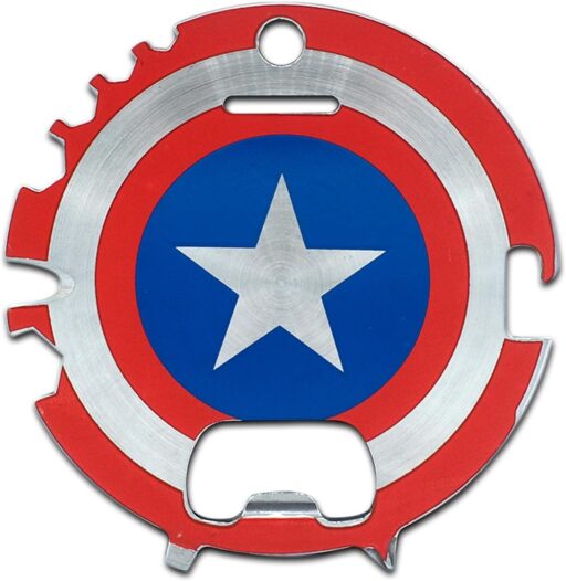 UKONIC MARVEL Captain America Tool Kit - Includes Screwdrivers, Wrenches, Bottle Opener, Rope Cutter, Can Opener, Hand Tool Gadgets