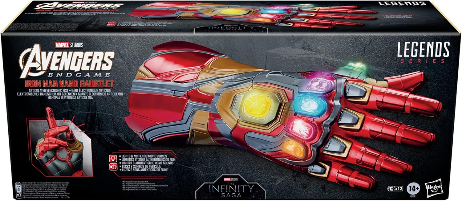 MARVEL Iron Man Nano Gauntlet Articulated Electronic Fist - Avengers Marvel Legends Series - Authentic Movie Sounds and Removable Infinity Stones